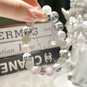 Rose & Clear Quartz Moonstone Bracelet