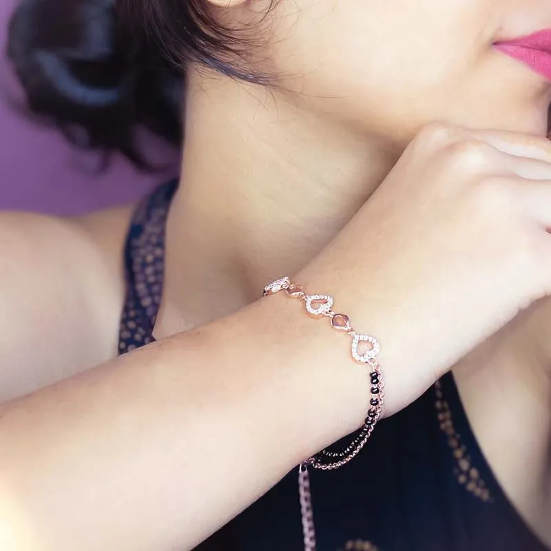 Rosegold Heart Beat Mangalsutra Bracelet