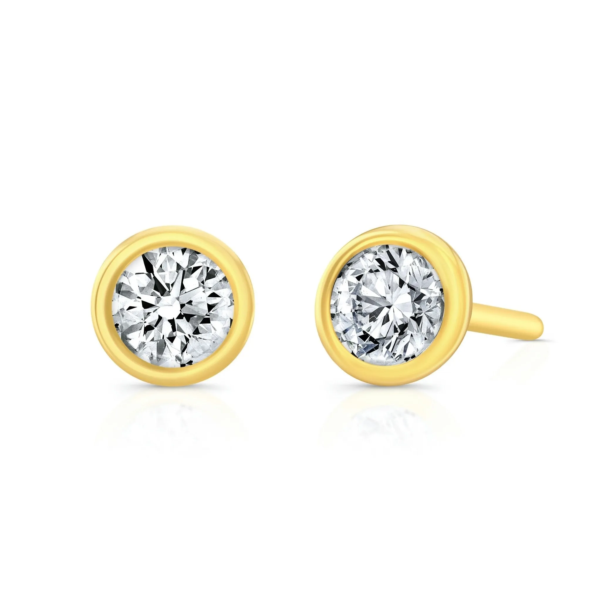 Round Brilliant Diamond Bezel Studs