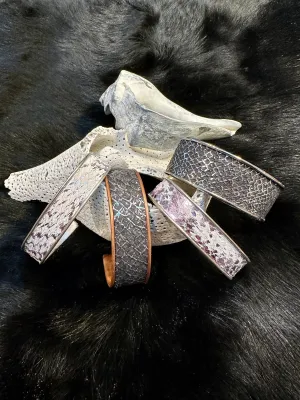 Salmon Leather Cuff Bracelets - 3/4” Adjustable Assorted Colors