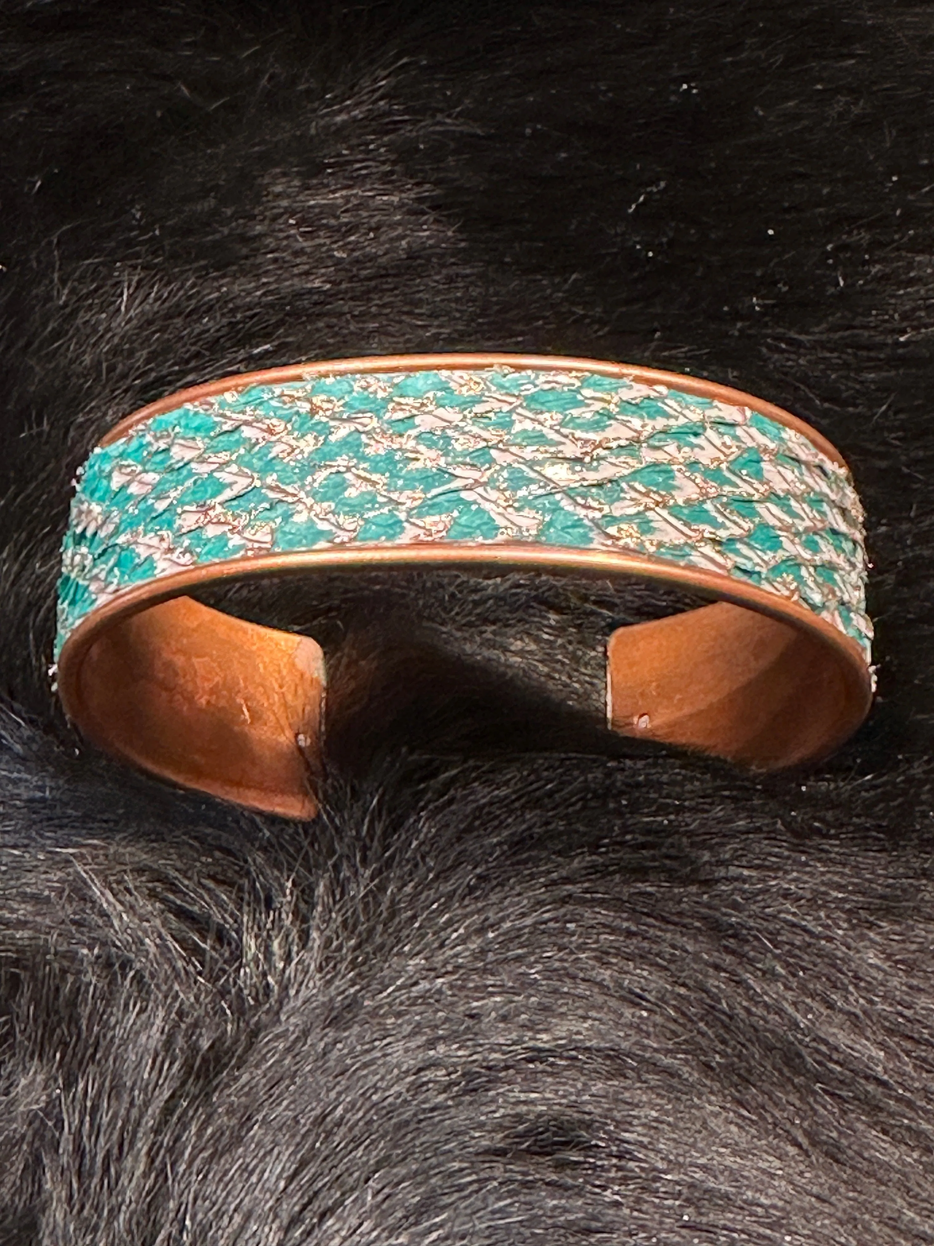 Salmon Leather Cuff Bracelets - 3/4” Adjustable Assorted Colors