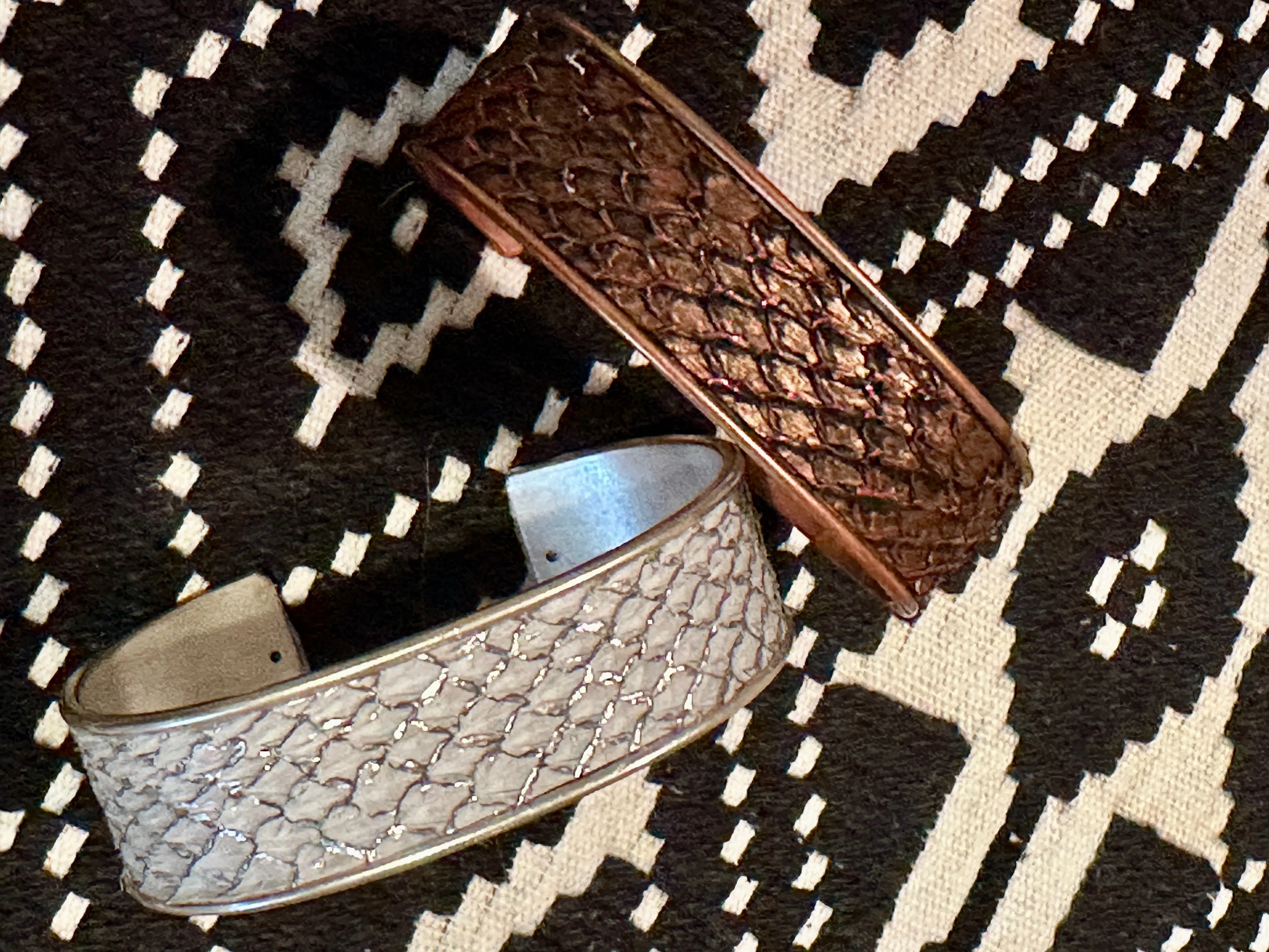 Salmon Leather Cuff Bracelets - 3/4” Adjustable Assorted Colors