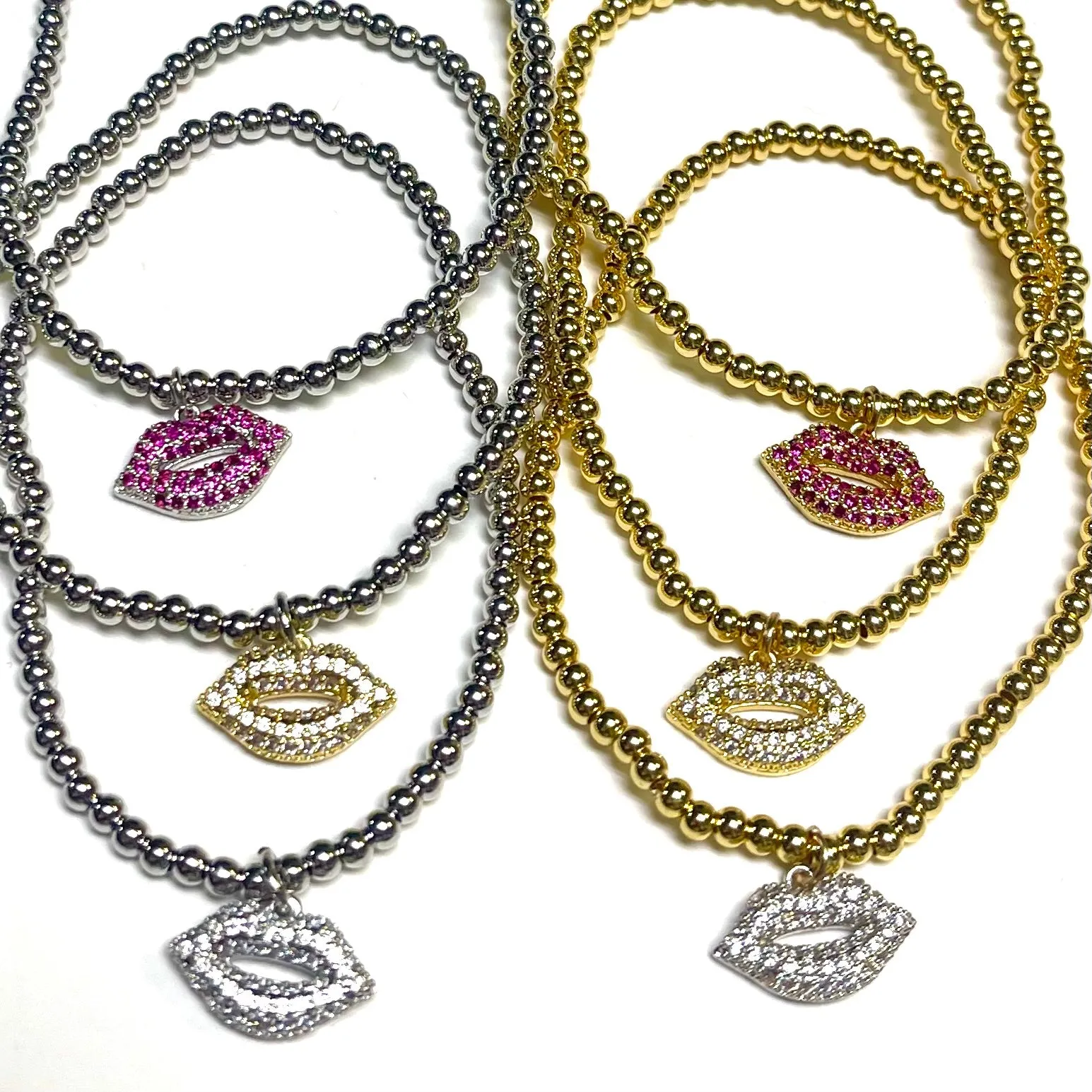 Sami Tiny Little Mini Lips Stretch Bracelet
