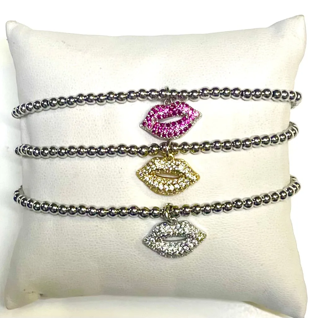 Sami Tiny Little Mini Lips Stretch Bracelet