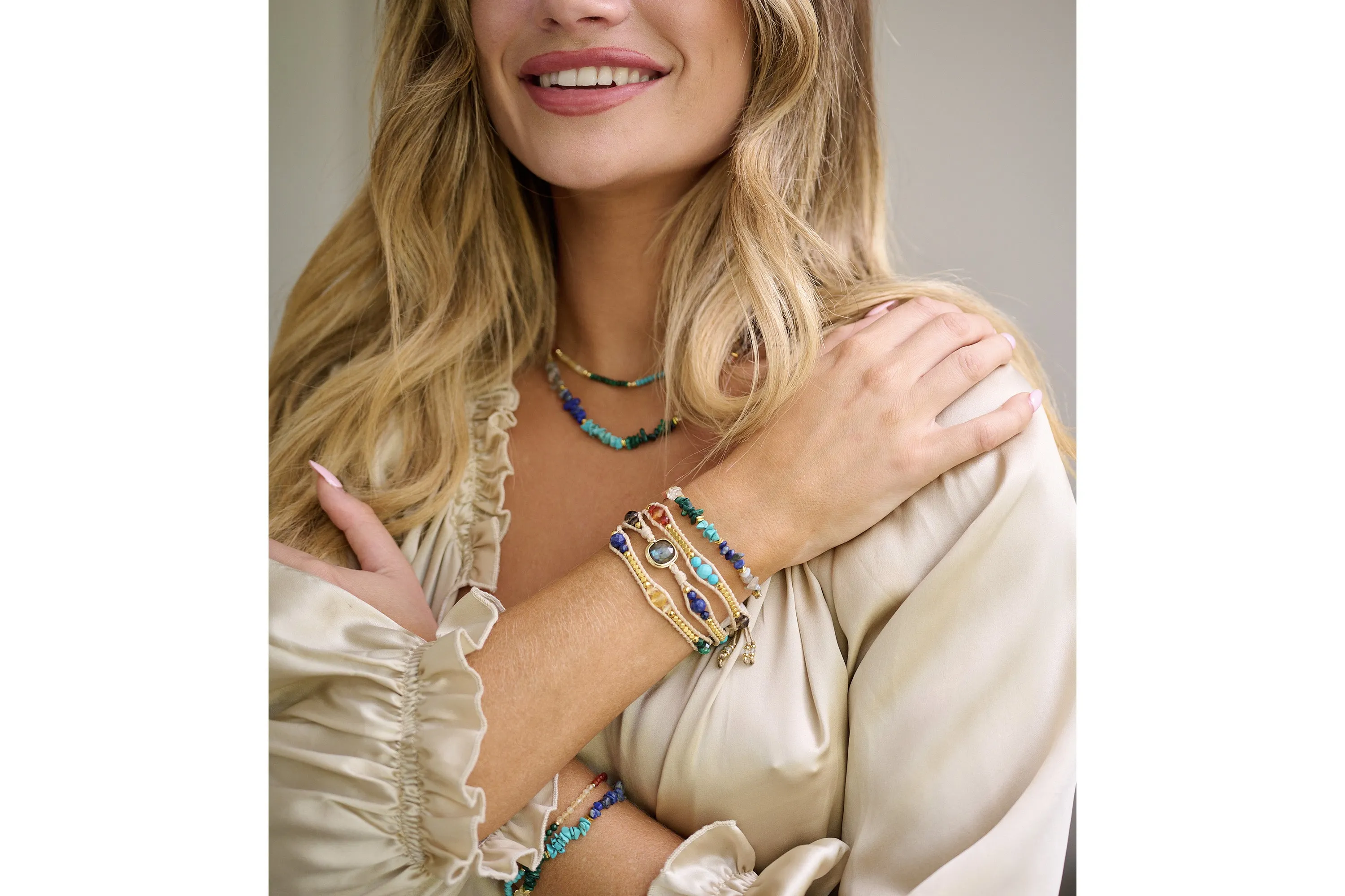 Sana Gold Chakra Multi Crystal Bracelet