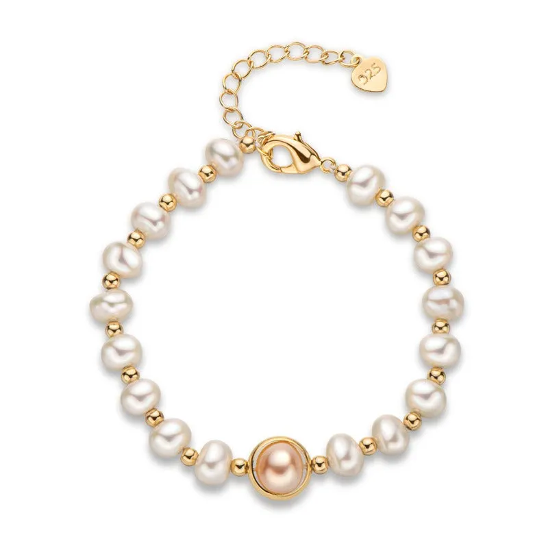 Small Design Luxury And Premium 14K Gold Wrapped Pearl Bracelet Womens Natural Freshwater Pearl Jewelry