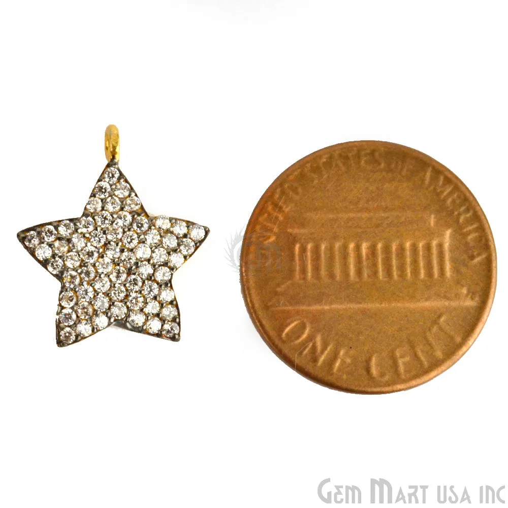 'Star CZ Pave Gold Vermeil Charm for Bracelet & Pendants