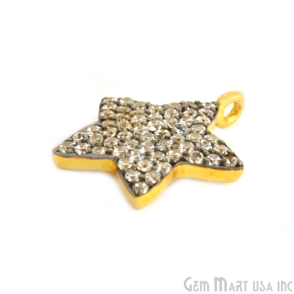 'Star CZ Pave Gold Vermeil Charm for Bracelet & Pendants