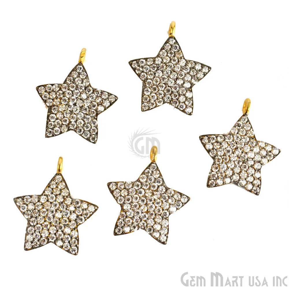 'Star CZ Pave Gold Vermeil Charm for Bracelet & Pendants
