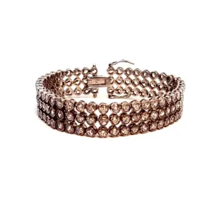 Sterling silver bracelet, zircon bracelet, double clasp bracelet.
