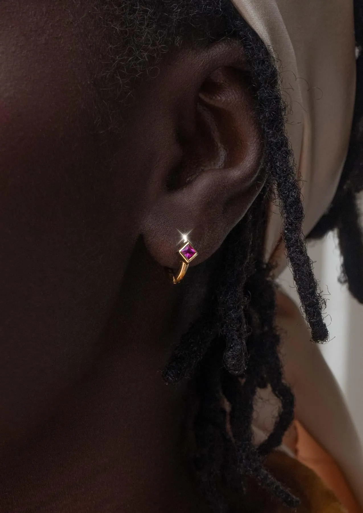 The Peach Pink Sapphire 9ct Solid Gold Huggie Earrings