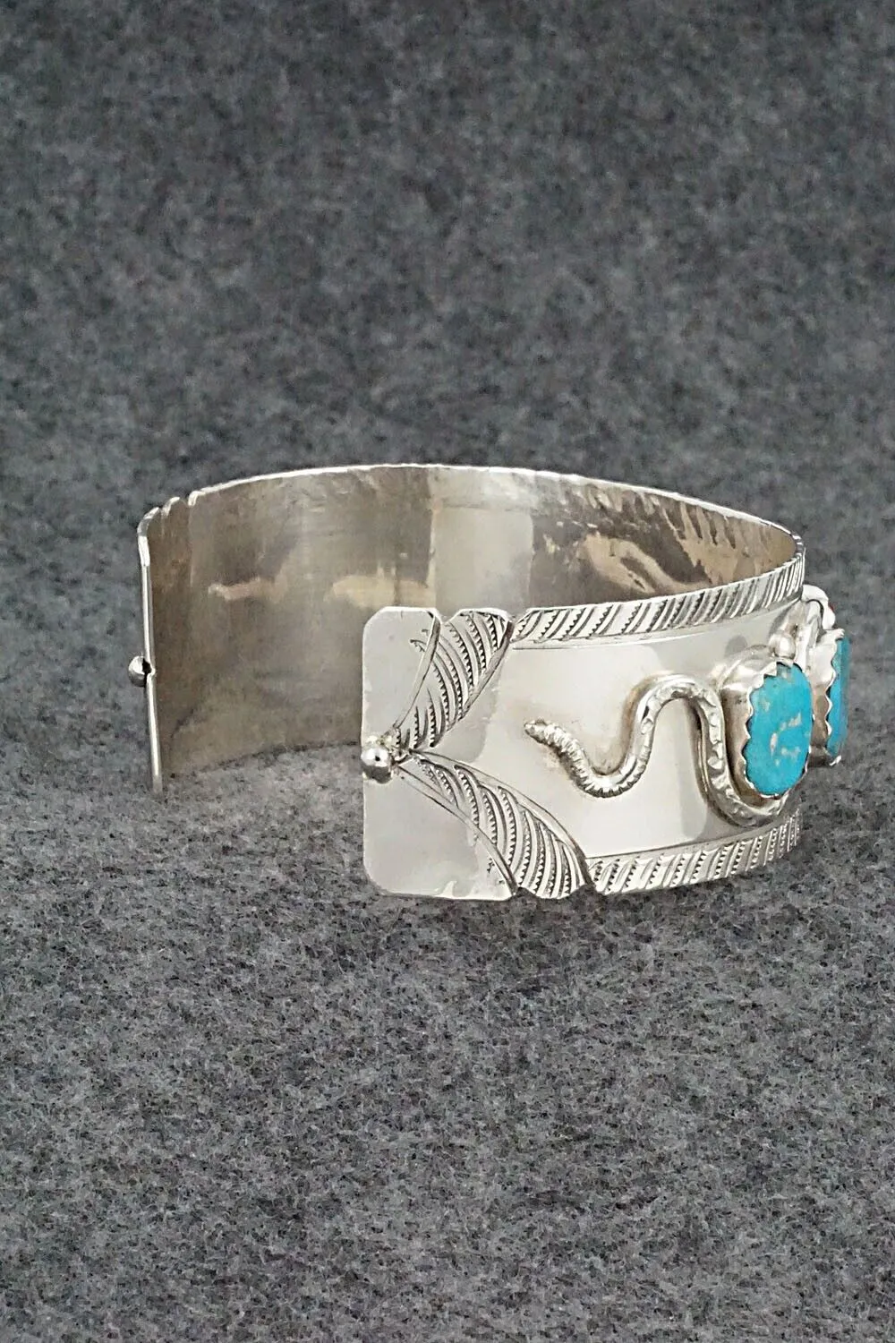 Turquoise, Coral & Sterling Silver Bracelet - Joy Calavaza