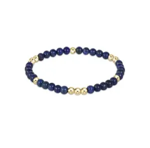 Worthy Pattern 3mm Bead Bracelet - Lapis