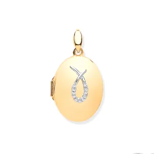Y/G & Diamonds Oval Locket